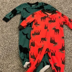 2 pairs Boys Carter’s Fleece Pajamas 12mo